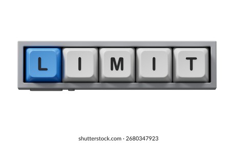Computer keyboard keys with text LIMIT. financial market. financing.close up of Computer keyboard keys,Business Concept.3D rendering on Green Screen for footage and clipping path.