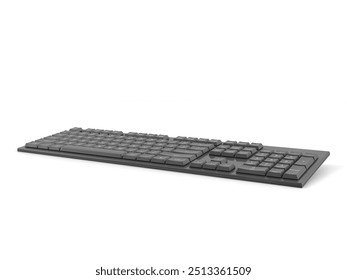 Computer keyboard on a white background. 3d illustration.