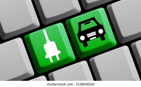 Computer keyboard showing Electro Mobility - 3D illustration