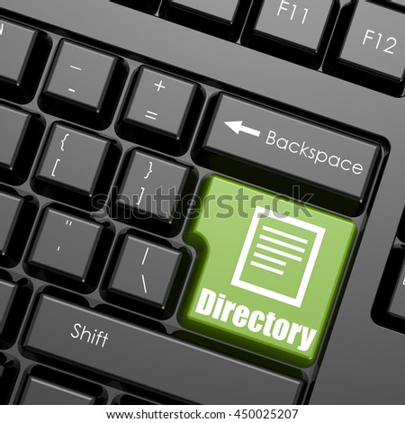 Computer keyboard with word directory, 3d Rendering