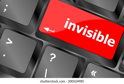 computer keyboard with word invisible