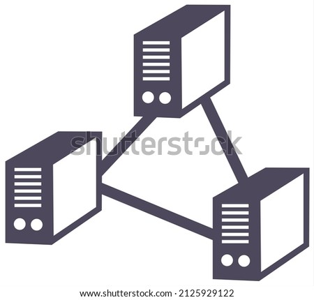 Computer net connection schema on white background