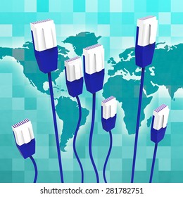 Computer Network Indicating Global Communications And Globally