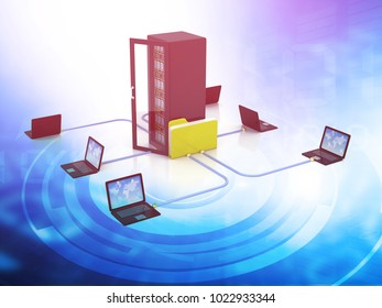 Computer Network and internet communication concept. 3d illustration	