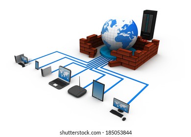 Computer Network and internet communication concept	