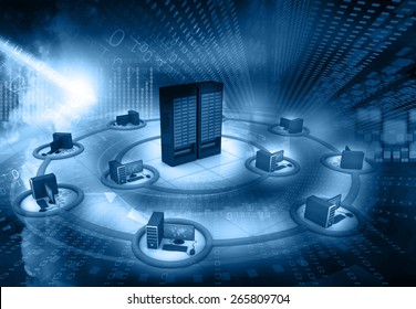 Computer Network And Internet Communication Concept