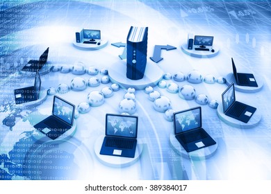 Computer Network and internet communication concept.