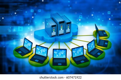 Computer Network and internet communication concept.3d illustration	