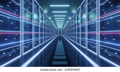 Computer network security server room data center. big data storage and cloud, 3D illustration - Powered by Shutterstock