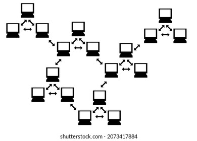 The Computer Network Topology On White Background