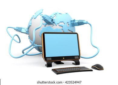 Computer network.3d render