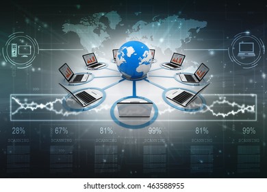 Computer Network,3d rendering
