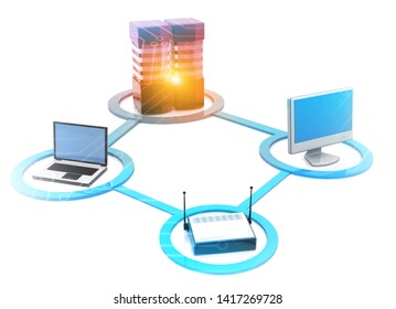 computer networking, Internet technology. 3d illustration	