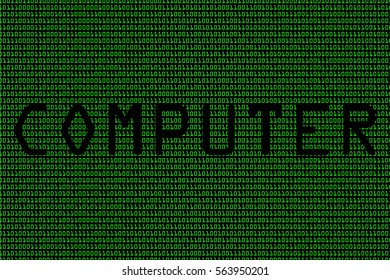 Computer On Cyber Background