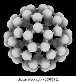Computer rendering of Buckminsterfullerene, a prototype of carbon-based nanotubes.