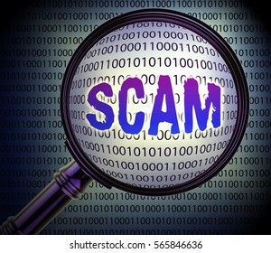 Computer Scam Magnifier Representing Rip Off And Scams 3d Rendering
