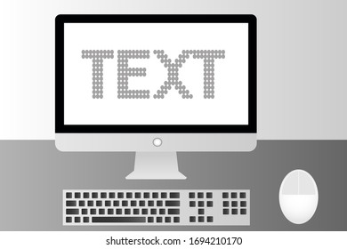 computer screen display isolated on white background