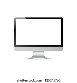 Computer Screen Isolated On White Background. Raster Version