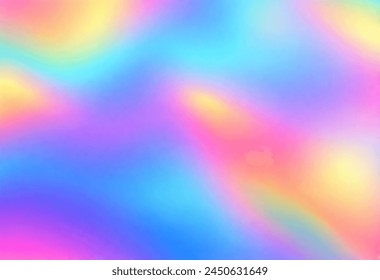 A computer screen with a rainbow Blurred hologram texture gradient wallpaper. Vivid pastel rainbow unicorn background. Hologram colors liquid background. Refulgent hologram neon glitch texture vector