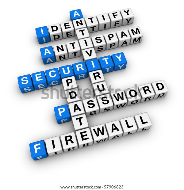 computer-security-bluewhite-cubes-crossword-series-stock-illustration