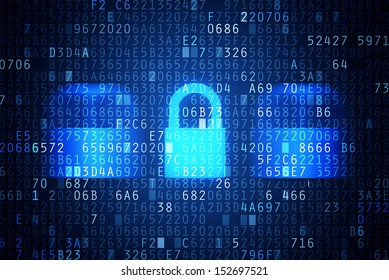 Computer Security Code Abstract Image, Password Protection And Encryption Conceptual Image