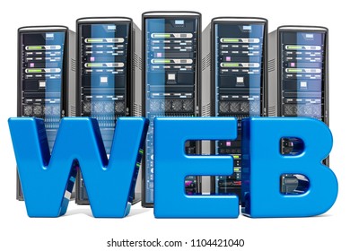 Computer Servers, web concept. 3D rendering isolated on white background