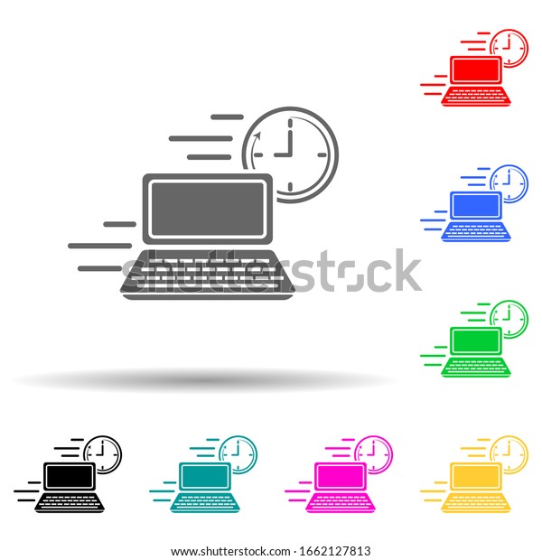 computer speed\
multi color style icon. Simple glyph, flat of speed icons for ui\
and ux, website or mobile\
application