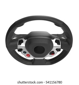 Computer Steering Wheel Isolated On White Stock Illustration 541156780 