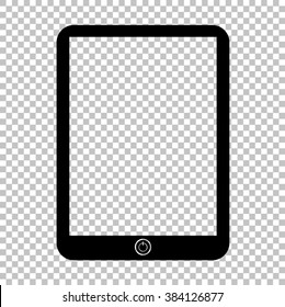 Computer Tablet Sign. Flat Style Icon On Transparent Background