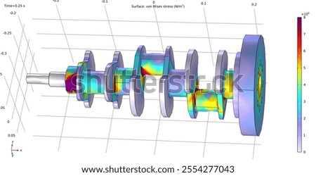 Computer technic 3d modeling of crankshaft of  
reciprocating piston engine
using computer aided design system.
Motor model. Rotor analysis. 
Drawing of steel mechanical part.
Technology diagram.