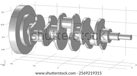 Computer technic 3d modeling of crankshaft of car 
reciprocating piston engine
using computer aided design system.
Motor model. Rotor analysis. 
Drawing of steel mechanical part.
Technology diagram.