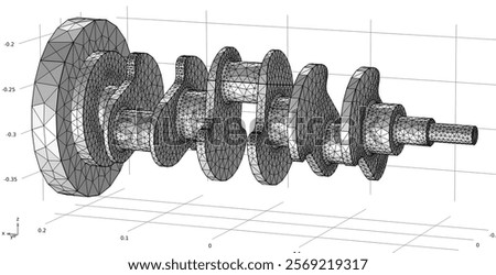 Computer technic 3d modeling of crankshaft of car 
reciprocating piston engine
using computer aided design system.
Motor model. Rotor analysis. 
Drawing of steel mechanical part.
Technology diagram.