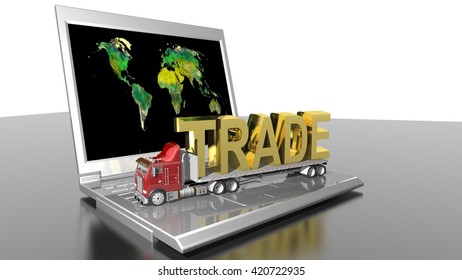 Computer trade and business - 3D rendering