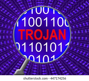 Computer Trojan Showing Web Site And Threat