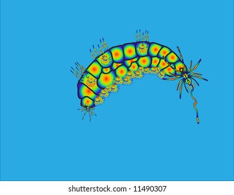 Computer virus on a blue background
