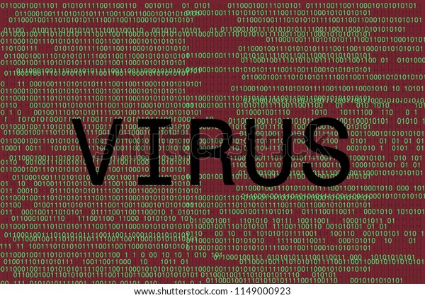 Computer Virus Text On Binary Code Stock Illustration