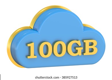 Computing Cloud 100 Gb Concept Isolated On White Background