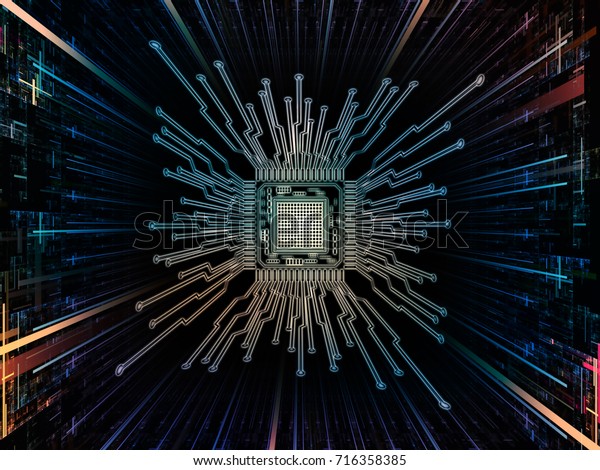 Computing Machine Series Design Composed Cpu Stock Illustration ...