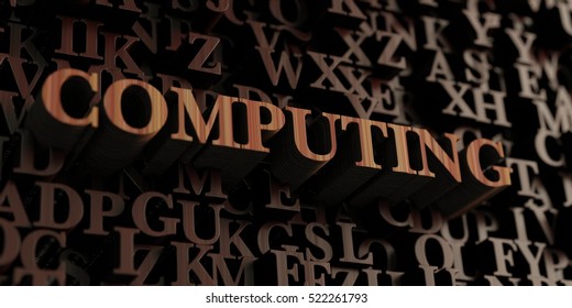 Computing - Wooden 3D rendered letters/message.  Can be used for an online banner ad or a print postcard.