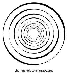 Concentric Circles Rings Geometric Spiral Vortex Stock Illustration 