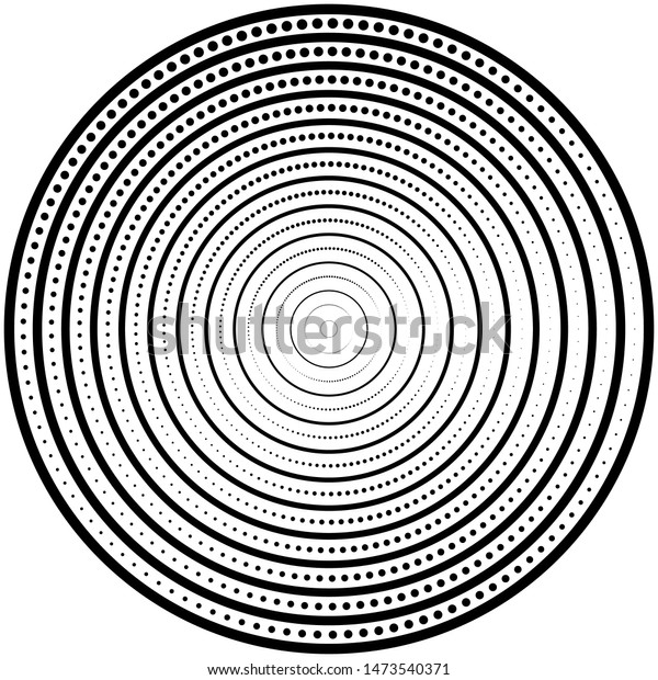 Concentric circulating, circle line and point.\
Abstract vortex line and dot background. Illustration for design\
your website