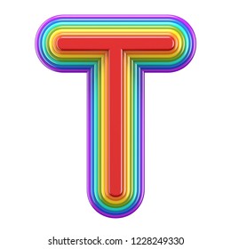 Concentric Rainbow Font Letter T 3d Stock Illustration 1228249330 ...