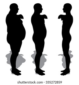 Concept 3d Fat Overweight Vs Slim Stock Illustration 335272859 ...