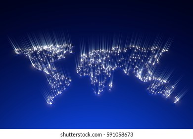 Concept 3d rendering of global map energy landscape exterior