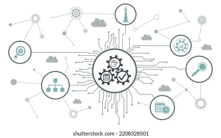 Concept Of Action Plan With Connected Icons