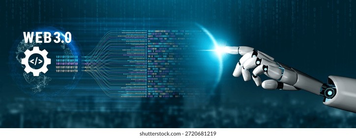 The concept of AI development and decentralized data processing in Web 3.0. The flow of information and code in the next generation AI internet. Motif