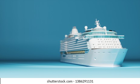 Concept Art Of Cruise Ship Model. 3d Illustration