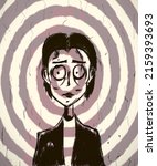 concept art of a girl in the style of tim burton.


