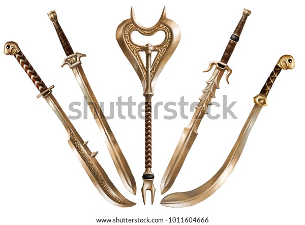 Concept Art Medieval Fantasy Weapon Stock Illustration 1011604666 ...