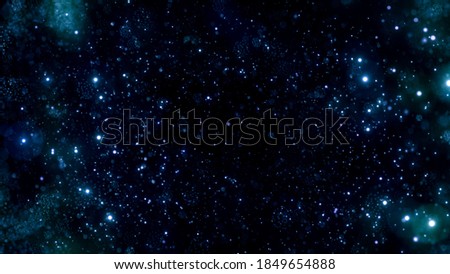 Concept of artificial intelligent segment modules entangled and working as entwined harmonized framework for a meta conscious. 3D illustration depicts full-frame abstract blue particle loop background